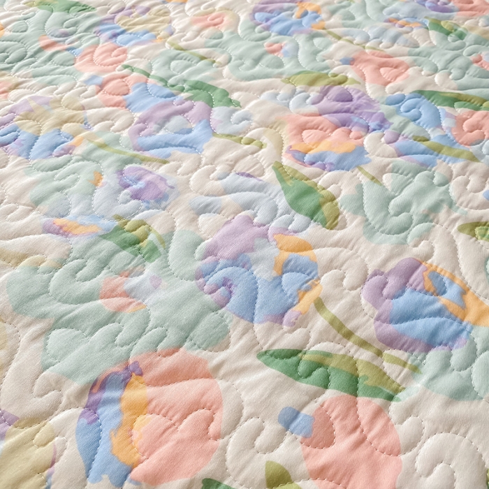 91家纺网 家纺一手货源 找家纺 简宜家居2022新款纯棉夹棉单品床笠 粉蓝