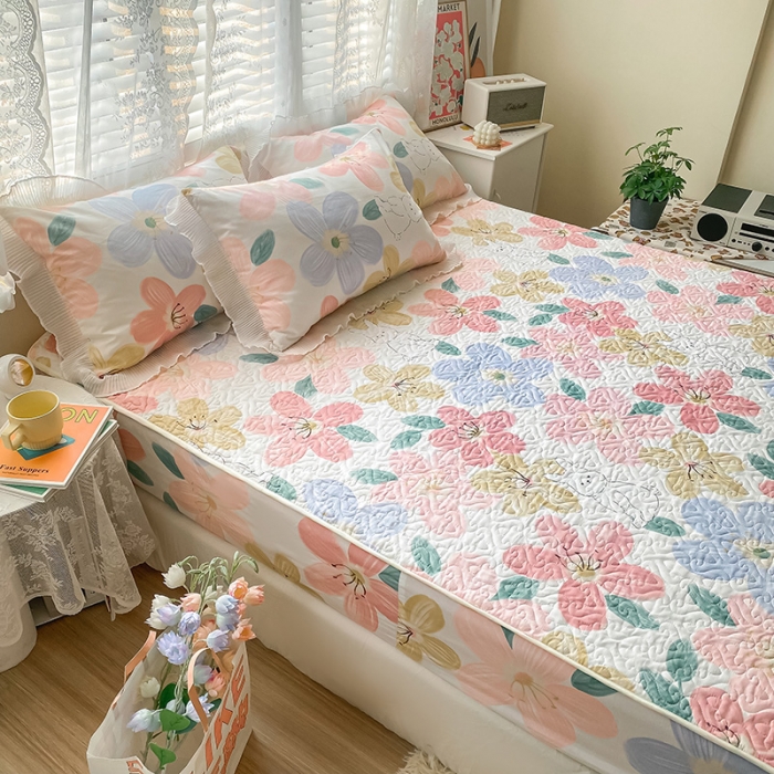 91家纺网 家纺一手货源 找家纺 简宜家居2022新款纯棉夹棉单品床笠 花妍