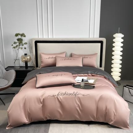 91家纺网 家纺一手货源 找家纺 (总)慕色 2022新款全棉刺绣四件套轻奢时尚系列