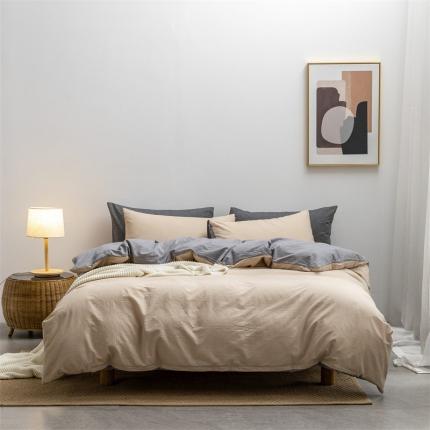 91家纺网 家纺一手货源 找家纺 (总)棉邦 2022新款全棉色织水洗棉四件套