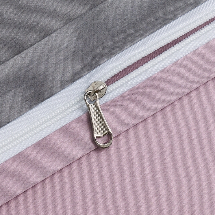 91家纺网 家纺一手货源 找家纺 顾家家居新款60长绒棉双拼全棉四件套纯棉纯色高级灰粉黛