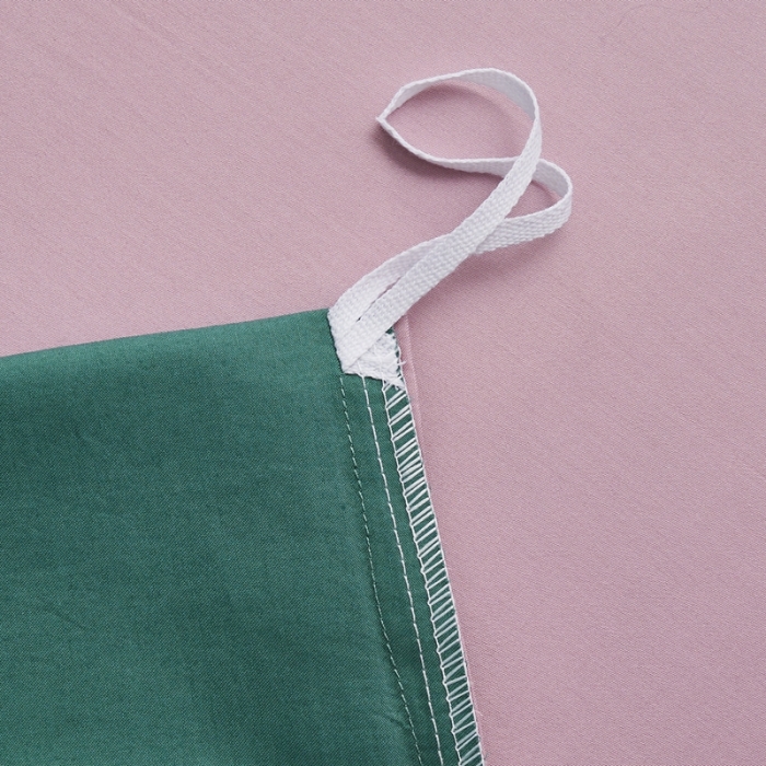 91家纺网 家纺一手货源 找家纺 顾家家居新款60长绒棉双拼全棉四件套纯棉纯色孔雀绿-粉黛