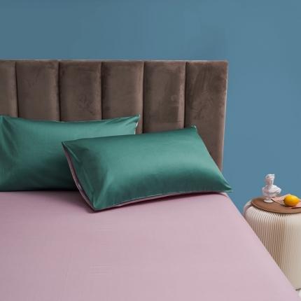 91家纺网 家纺一手货源 找家纺 顾家家居 2023新款60长绒棉双拼枕套48*74cm一对