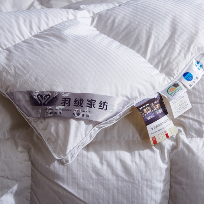 91家纺网 家纺一手货源 找家纺 总羽仙子2023新款100支全棉缎条羽绒被鹅绒被冬被春秋被