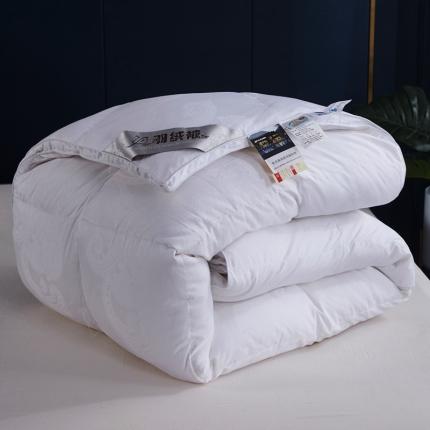 羽仙子2023新款双层大提花羽绒被白鸭绒被被子 丽莎-白