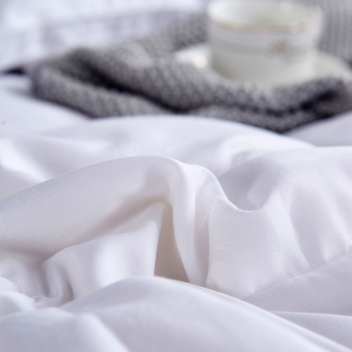 91家纺网 家纺一手货源 找家纺 羽仙子2023新款双层大提花羽绒被白鸭绒被被子 丽莎-白