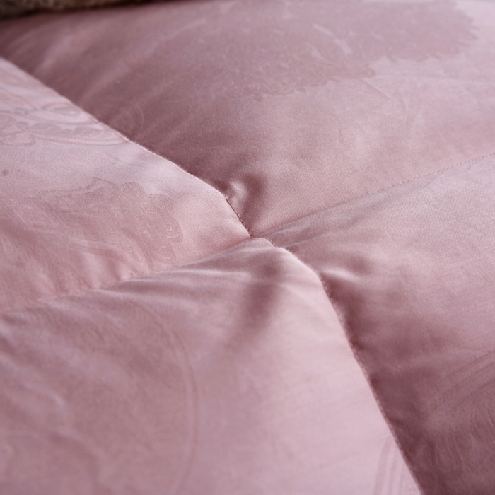 91家纺网 家纺一手货源 找家纺 羽仙子2023新款双层大提花羽绒被白鸭绒被被子 丽莎-豆沙