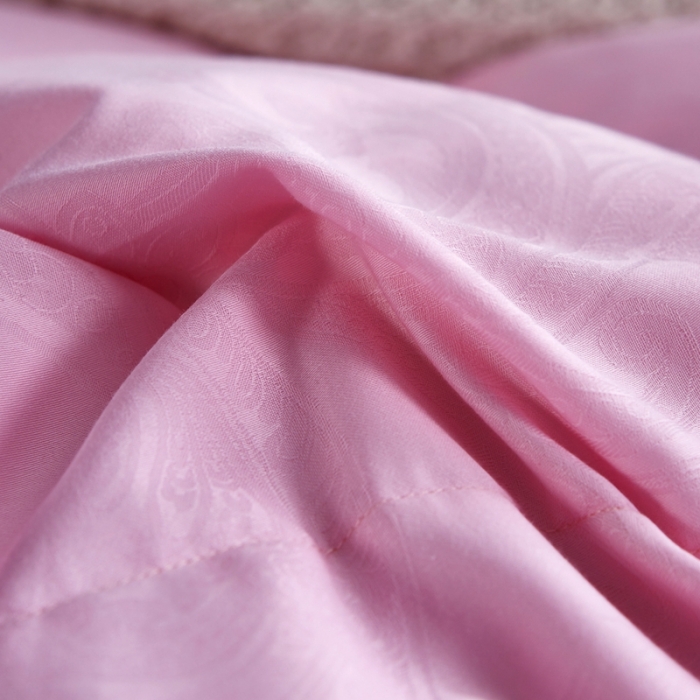 91家纺网 家纺一手货源 找家纺 羽仙子2023新款双层大提花羽绒被白鸭绒被被子 丽莎-粉色