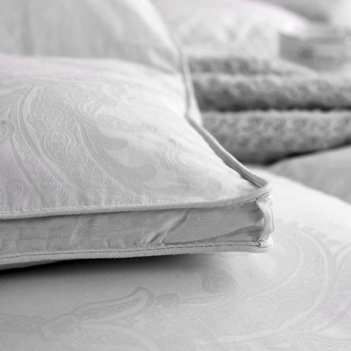 91家纺网 家纺一手货源 找家纺 羽仙子2023新款双层大提花羽绒被白鸭绒被被子 丽莎-灰色