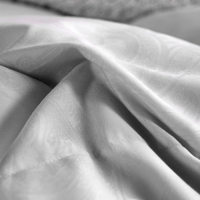 91家纺网 家纺一手货源 找家纺 羽仙子2023新款双层大提花羽绒被白鸭绒被被子 丽莎-灰色