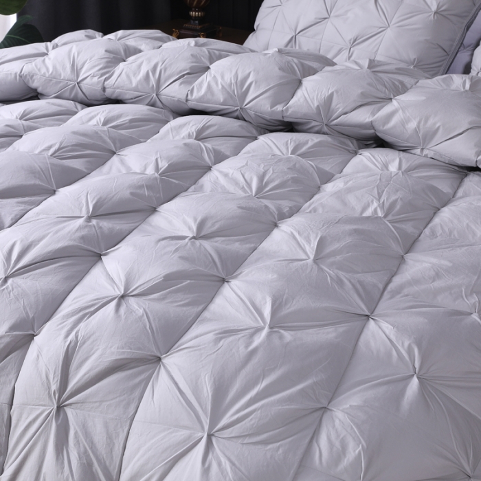 91家纺网 家纺一手货源 找家纺 羽仙子全棉扭花款羽绒被鹅绒被被芯春秋被冬被直播供货量大可谈 绅士灰