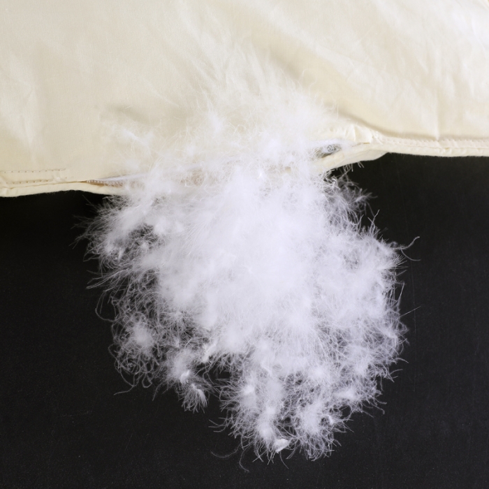 91家纺网 家纺一手货源 找家纺 羽仙子2023全棉羽绒被白鹅绒冬被加厚被子被芯 鹅黄色