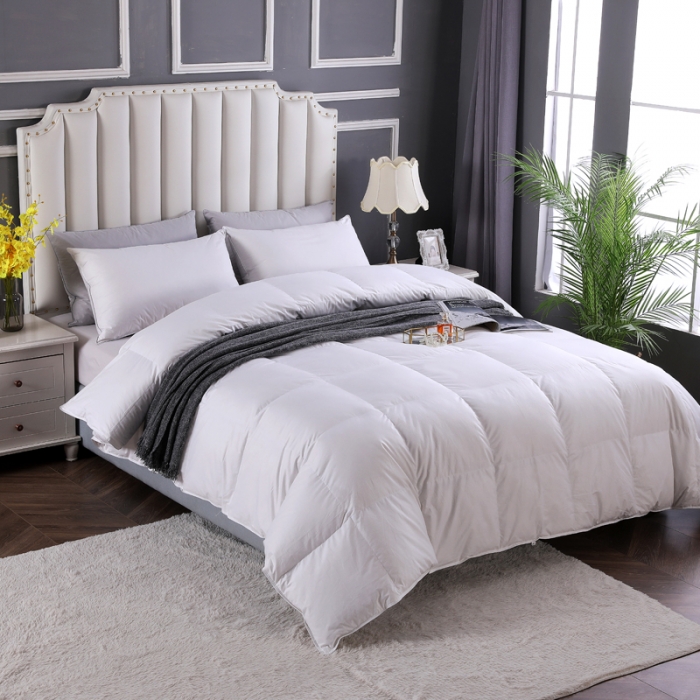 91家纺网 家纺一手货源 找家纺 羽仙子2023全棉羽绒被白鹅绒冬被加厚被子被芯 经典白