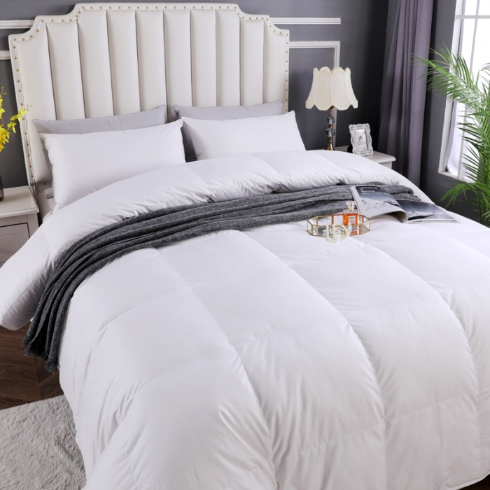 91家纺网 家纺一手货源 找家纺 羽仙子2023全棉羽绒被白鹅绒冬被加厚被子被芯 经典白