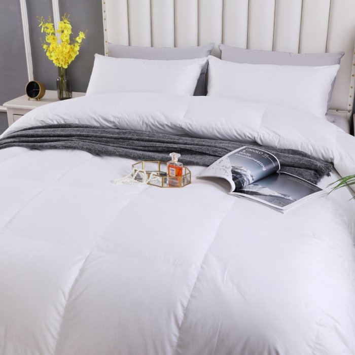 91家纺网 家纺一手货源 找家纺 羽仙子2023全棉羽绒被白鹅绒冬被加厚被子被芯 经典白