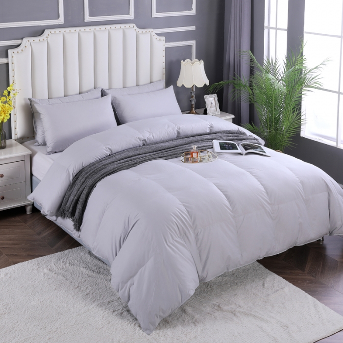 91家纺网 家纺一手货源 找家纺 羽仙子2023全棉羽绒被白鹅绒冬被加厚被子被芯 绅士灰