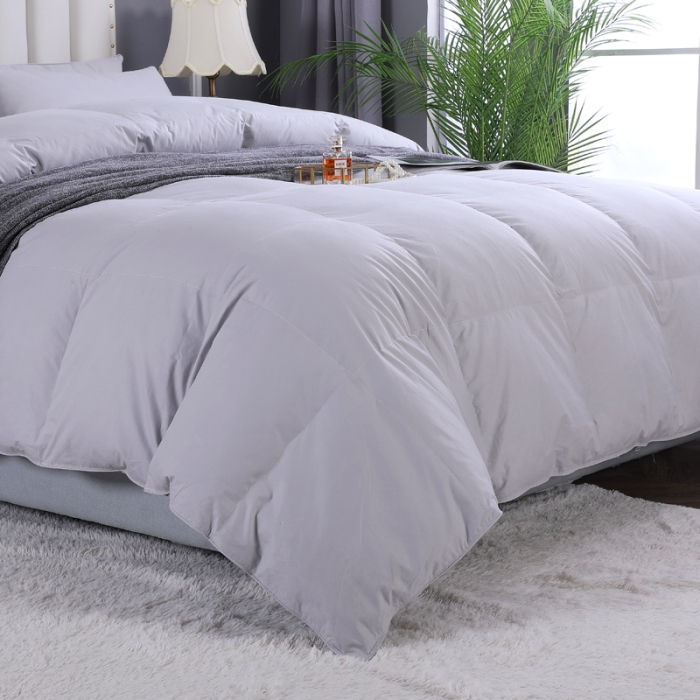 91家纺网 家纺一手货源 找家纺 羽仙子2023全棉羽绒被白鹅绒冬被加厚被子被芯 绅士灰