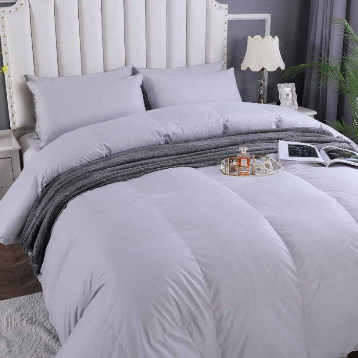 91家纺网 家纺一手货源 找家纺 羽仙子2023全棉羽绒被白鹅绒冬被加厚被子被芯 绅士灰