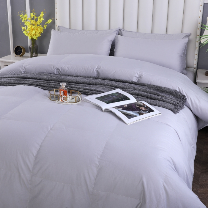 91家纺网 家纺一手货源 找家纺 羽仙子2023全棉羽绒被白鹅绒冬被加厚被子被芯 绅士灰