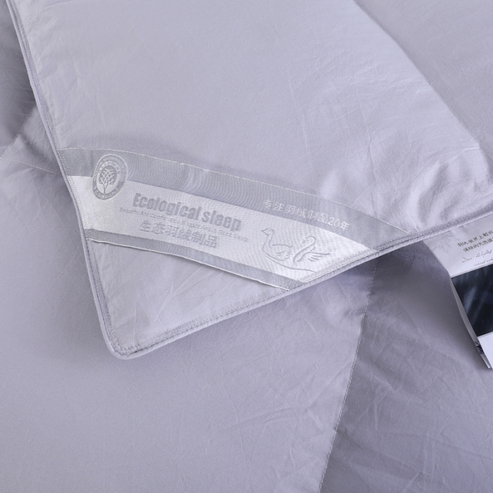 91家纺网 家纺一手货源 找家纺 羽仙子2023全棉羽绒被白鹅绒冬被加厚被子被芯 绅士灰