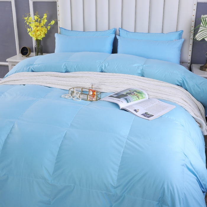 91家纺网 家纺一手货源 找家纺 羽仙子2023全棉羽绒被白鹅绒冬被加厚被子被芯 深蓝色