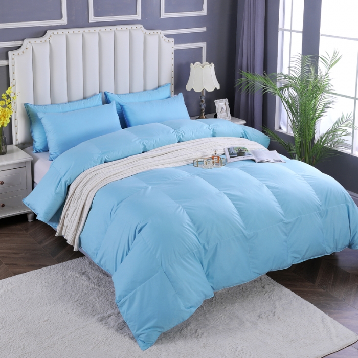 91家纺网 家纺一手货源 找家纺 羽仙子2023全棉羽绒被白鹅绒冬被加厚被子被芯 深蓝色