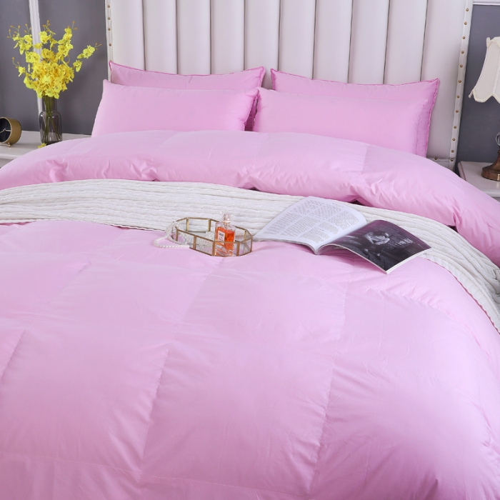 91家纺网 家纺一手货源 找家纺 羽仙子2023全棉羽绒被白鹅绒冬被加厚被子被芯 樱花粉