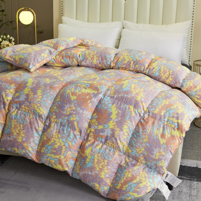 91家纺网 家纺一手货源 找家纺 （总）羽仙子2023新款孔雀开屏羽绒被芯被子冬被春秋被