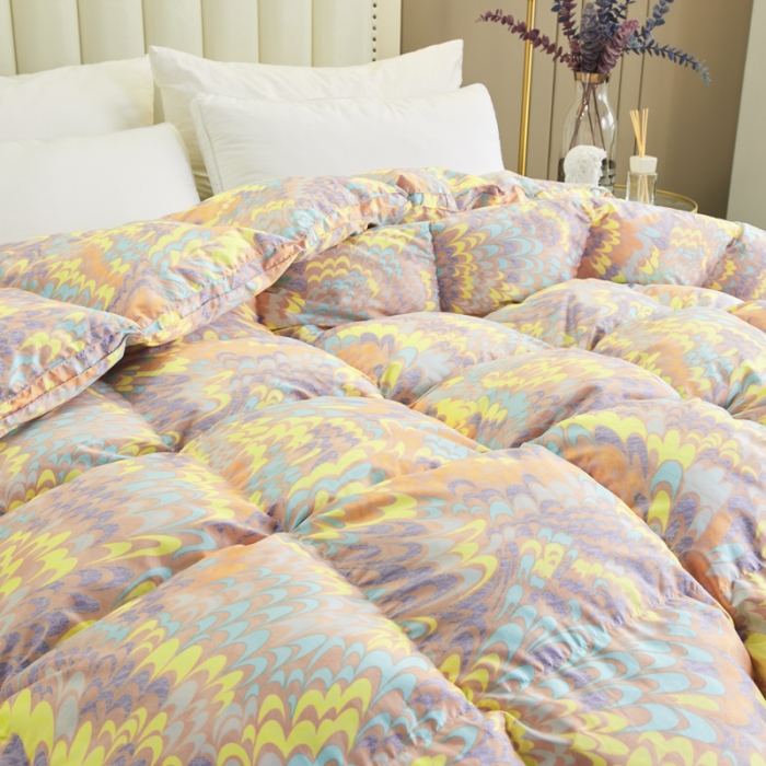 91家纺网 家纺一手货源 找家纺 （总）羽仙子2023新款孔雀开屏羽绒被芯被子冬被春秋被