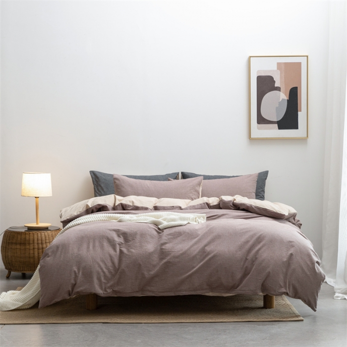 91家纺网 家纺一手货源 找家纺 (总)棉邦 2022新款全棉色织水洗棉四件套