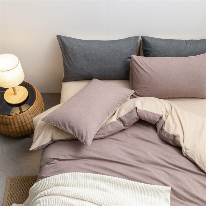 91家纺网 家纺一手货源 找家纺 (总)棉邦 2022新款全棉色织水洗棉四件套