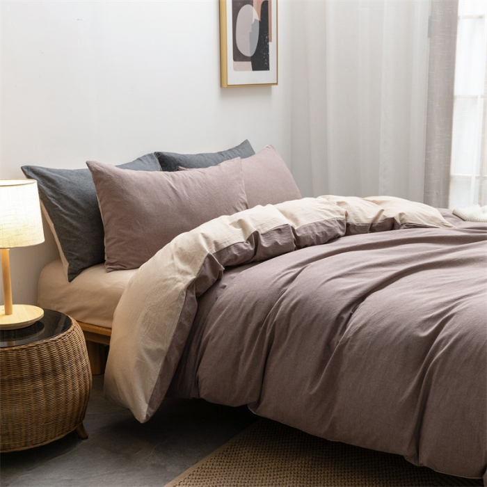 91家纺网 家纺一手货源 找家纺 (总)棉邦 2022新款全棉色织水洗棉四件套