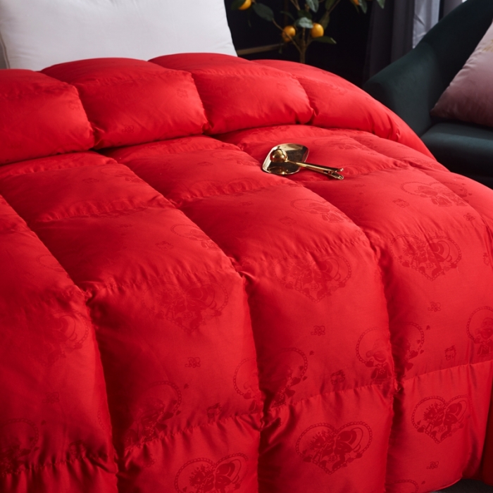 91家纺网 家纺一手货源 找家纺 （总）羽仙子2023新款中国红百年好合双层立体被