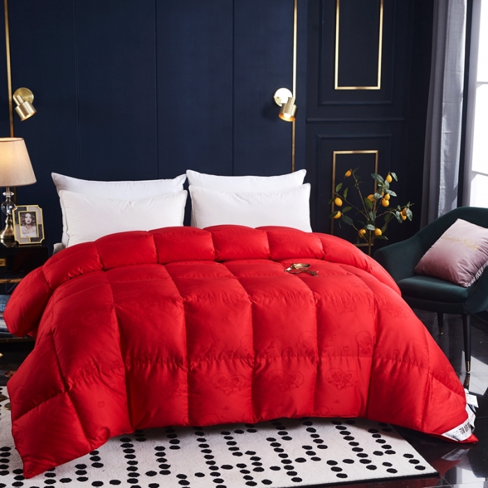 91家纺网 家纺一手货源 找家纺 （总）羽仙子2023新款中国红百年好合双层立体被