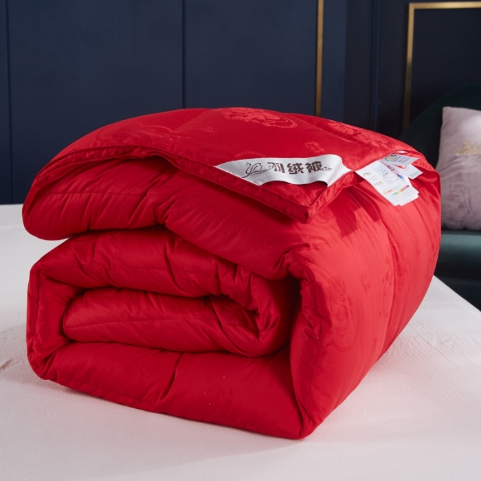 91家纺网 家纺一手货源 找家纺 （总）羽仙子2023新款中国红百年好合双层立体被