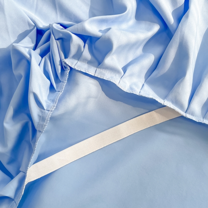 91家纺网 家纺一手货源 找家纺 慕语家纺 2023新款亲肤磨毛高支高密四件套-小幸运 天蓝