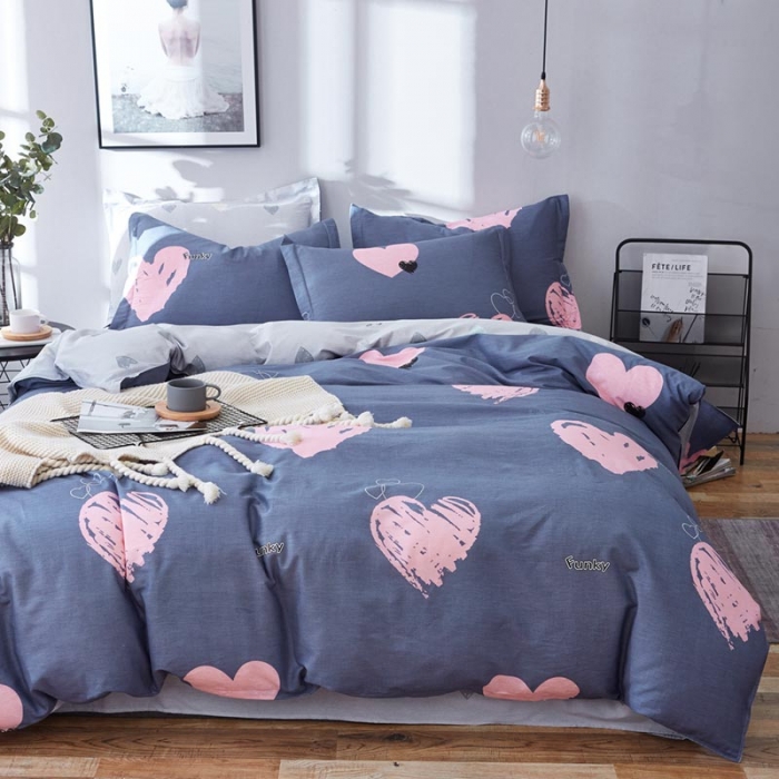 91家纺网 家纺一手货源 找家纺 尚帛 2024新款全棉12868印花四件套 爱LOVE