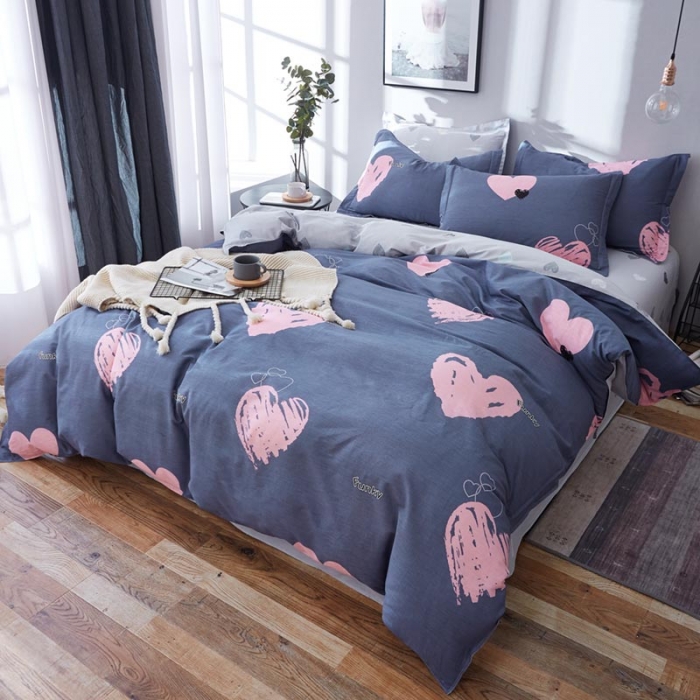 91家纺网 家纺一手货源 找家纺 尚帛 2024新款全棉12868印花四件套 爱LOVE