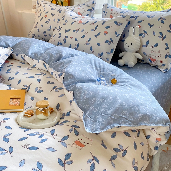 91家纺网 家纺一手货源 找家纺 尚帛 2024新款全棉12868印花四件套 安琪儿