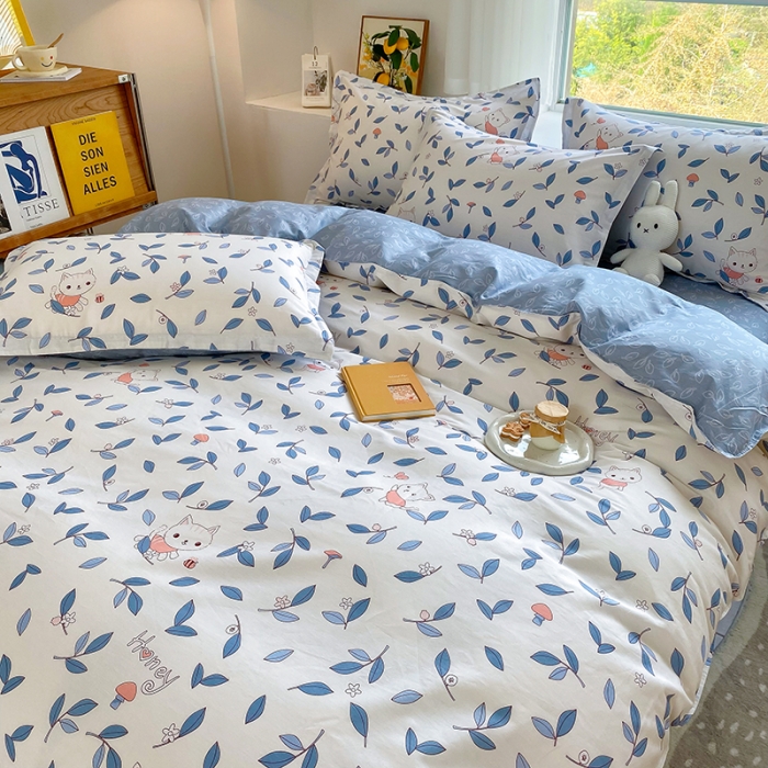 91家纺网 家纺一手货源 找家纺 尚帛 2024新款全棉12868印花四件套 安琪儿