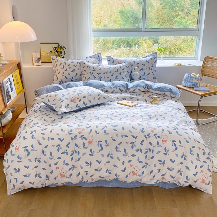 91家纺网 家纺一手货源 找家纺 尚帛 2024新款全棉12868印花四件套 安琪儿