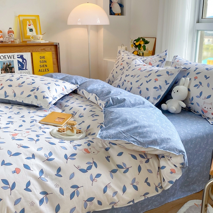 91家纺网 家纺一手货源 找家纺 尚帛 2024新款全棉12868印花四件套 安琪儿