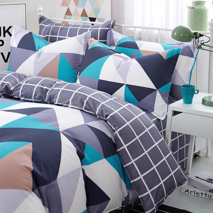 91家纺网 家纺一手货源 找家纺 尚帛 2024新款全棉12868印花四件套 波尔蓝卡