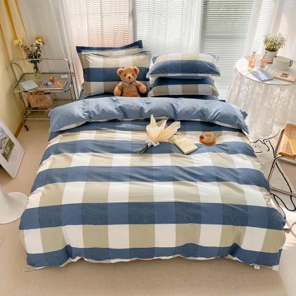 尚帛 2024新款全棉12868印花四件套 曼迪-蓝