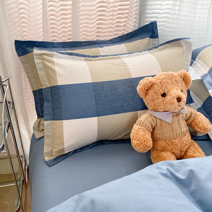 91家纺网 家纺一手货源 找家纺 尚帛 2024新款全棉12868印花四件套 曼迪-蓝