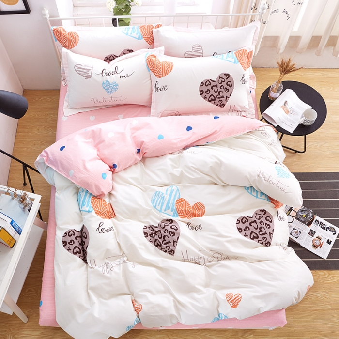 91家纺网 家纺一手货源 找家纺 尚帛 2024新款全棉12868印花四件套 蜜糖甜心