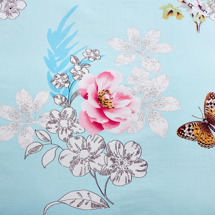 91家纺网 家纺一手货源 找家纺 尚帛 2024新款全棉12868印花四件套 甜蜜花丛-兰