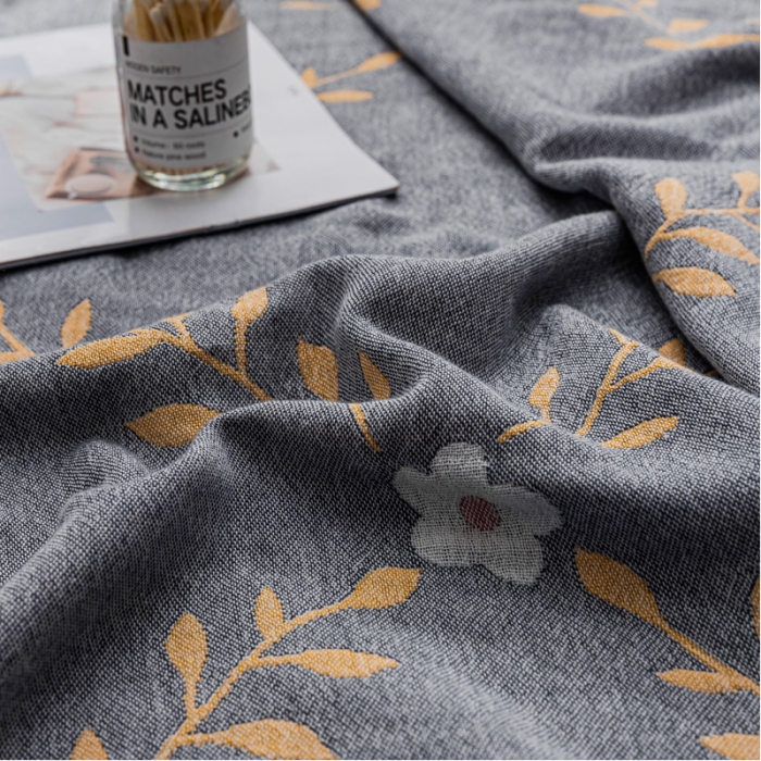 91家纺网 家纺一手货源 找家纺 朴尔家纺 2022新款主推三层水洗棉纱布毛巾被 花之恋-蓝黄