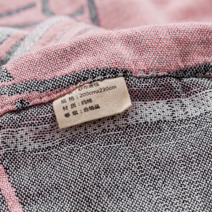 91家纺网 家纺一手货源 找家纺 朴尔家纺 2022新款主推三层水洗棉纱布毛巾被 三体秘境-粉灰