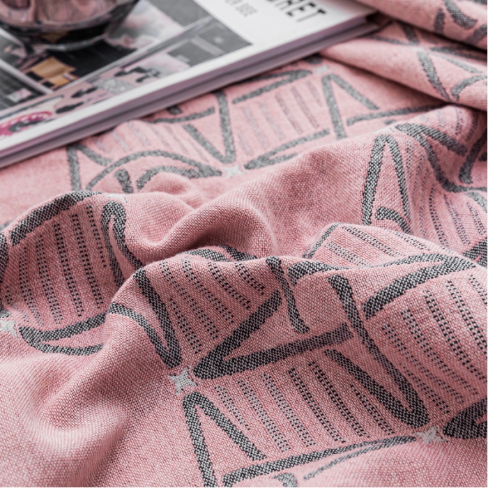 91家纺网 家纺一手货源 找家纺 朴尔家纺 2022新款主推三层水洗棉纱布毛巾被 三体秘境-粉灰